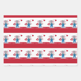 Hoja De Papel De Regalo Personalizado Elephant | El día de San Valentín de