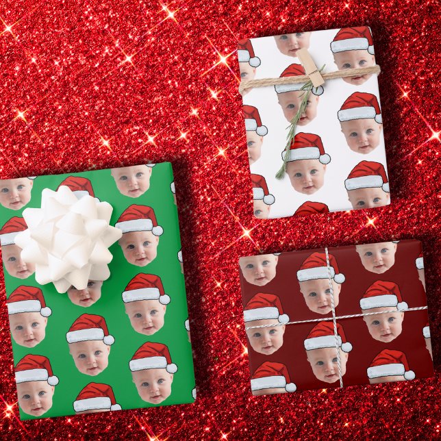 Hoja De Papel De Regalo Personalizado frente a Santa Hat graciosos Navidad (Subido por el creador)