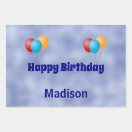 Hoja De Papel De Regalo Personalizado Globos Feliz cumpleaños