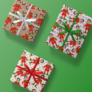 Hoja De Papel De Regalo Personalizado gracioso frente a los Navidades de E