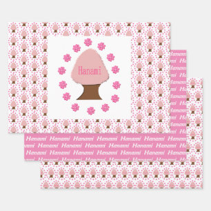 Hoja De Papel De Regalo Personalizado Hanami japonés de cerezo