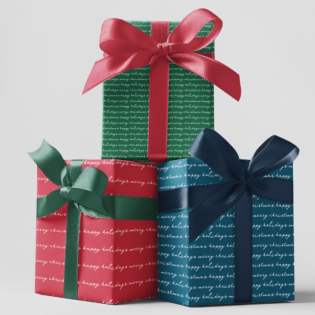 Hoja De Papel De Regalo personalizado manuscrito azul rojo verde feriado (Subido por el creador)