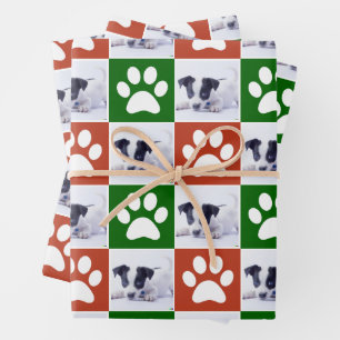 Hoja De Papel De Regalo Personalizado Mascota Foto Patrón de impresión Red