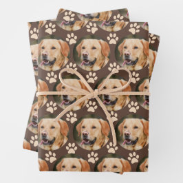 Hoja De Papel De Regalo Personalizado Mascota Foto patrón perro