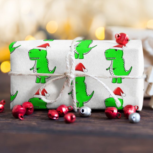 Hoja De Papel De Regalo Personalizado T Rex Cute Dino Santas Navidades Gor (Subido por el creador)