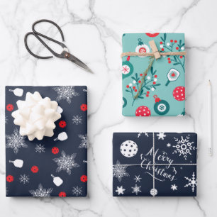 Hoja De Papel De Regalo Personalizado texto azul marino 💙 Navidades de pi