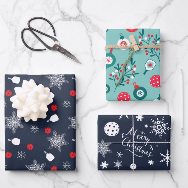 Hoja De Papel De Regalo Personalizado texto azul marino 💙 Navidades de pi (Anverso)