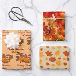 Hoja De Papel De Regalo Personalizar el nombre Cae deja feliz cumpleaños