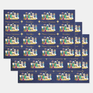 Hoja De Papel De Regalo Personalizar la escena de la natividad