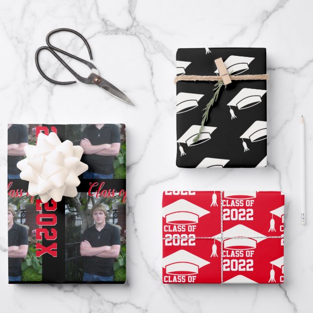 Hoja De Papel De Regalo Personalized Boys Graduation  (Anverso)