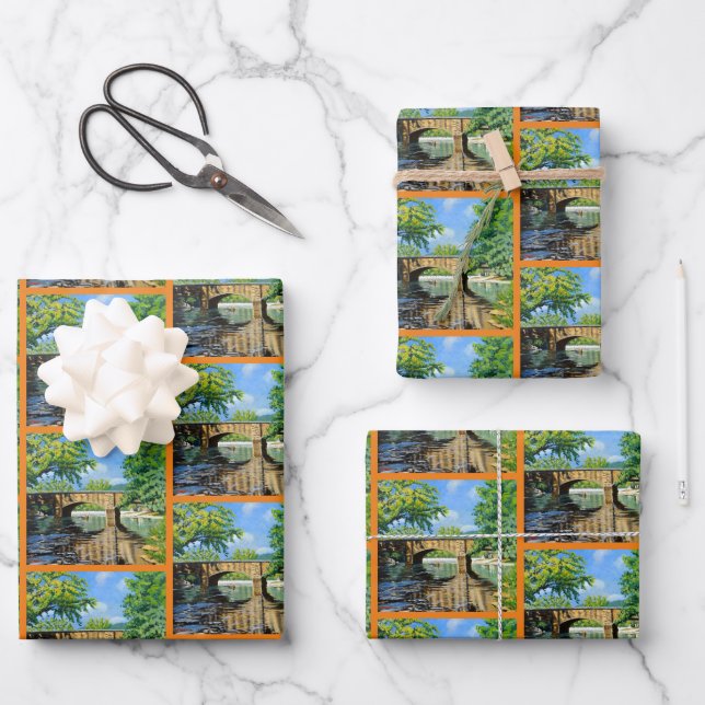 Hoja De Papel De Regalo Pesca de trucha arco iris (Anverso)