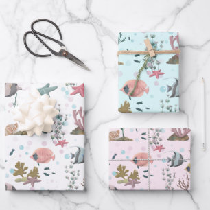 Hoja De Papel De Regalo Pescado Bajo El Mar