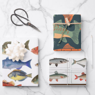 Hoja De Papel De Regalo Pescado del Día del Padre