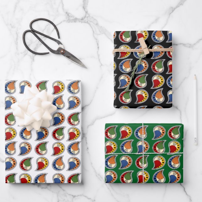 Hoja De Papel De Regalo Petal Paisley Rhythm (Anverso)