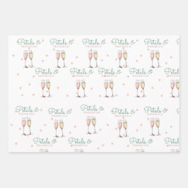 Hoja De Papel De Regalo Petales y ducha de novia del Prosecco