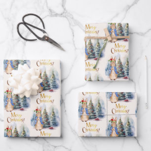 Hoja De Papel De Regalo Peter, el árbol navideño de los moras del conejo