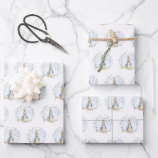 Hoja De Papel De Regalo Peter Rabbit Blue Wildflower 