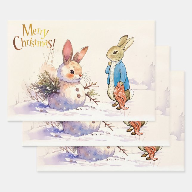 Hoja De Papel De Regalo Peter the Rabbit & Snow Bunny Magic (Set)