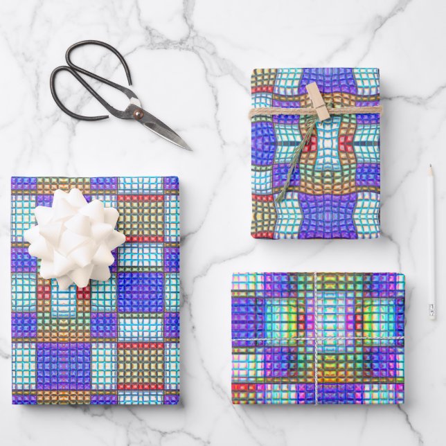 Hoja De Papel De Regalo Peyote Stitch Mosaic Beading Tile Seamless Pattern (Anverso)