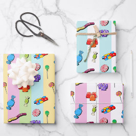 Hoja De Papel De Regalo Pic 'n' mix Sweet Wrapping Paper Set