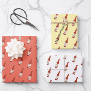Hoja De Papel De Regalo ¡Picante! Salsa de Salsa Dibujada a Mano