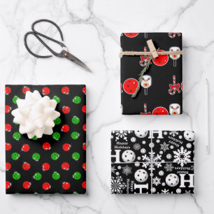 Hoja De Papel De Regalo Pickleball Joy Navidades Regalos Red Green Black