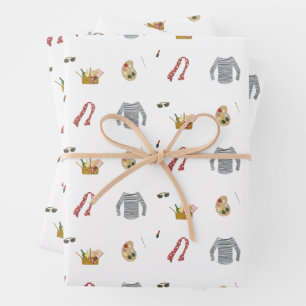 Hoja De Papel De Regalo Picnic artístico francés en el parque