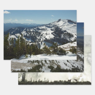 Hoja De Papel De Regalo Picos nevados de las montañas del Gran Tetón II Fo