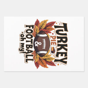 Hoja De Papel De Regalo Pie turco y fútbol en mi día de acción de gracias