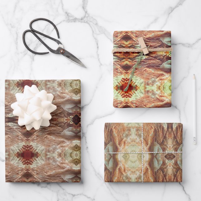 Hoja De Papel De Regalo Piedra | Patrón de mosaico | Multilfiltro | (Anverso)