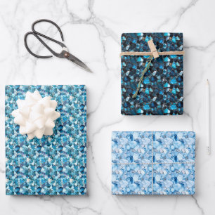 Hoja De Papel De Regalo Piedras Preciosas Azules