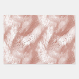 Hoja De Papel De Regalo Piel de serpiente blanca de oro Rosa