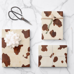 Hoja De Papel De Regalo Piel de vaca Brown y Tan