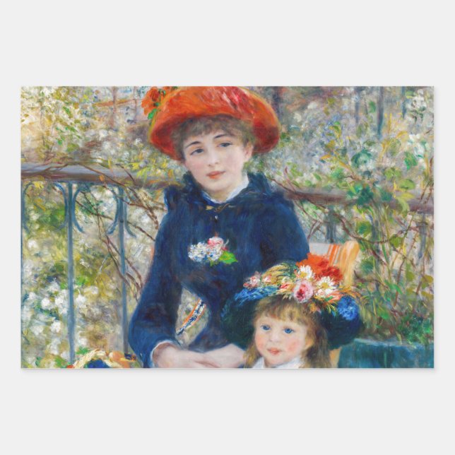 Hoja De Papel De Regalo Pierre-Auguste Renoir - Dos hermanas en la terraza (Anverso)