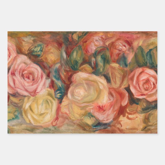 Hoja De Papel De Regalo Pierre-Auguste Renoir - Rosas (Anverso)