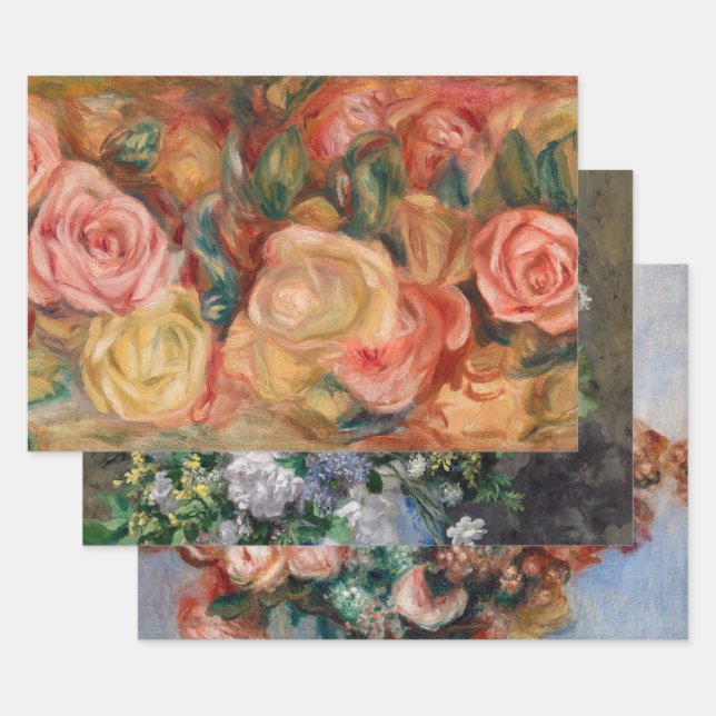Hoja De Papel De Regalo Pierre-Auguste Renoir - Selección de flores (Set)