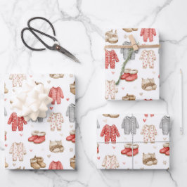 Hoja De Papel De Regalo Pijamas Acogedores Patrón Boho Baby Shower