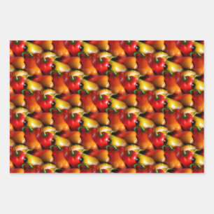 Hoja De Papel De Regalo Pimientos rojos y amarillos