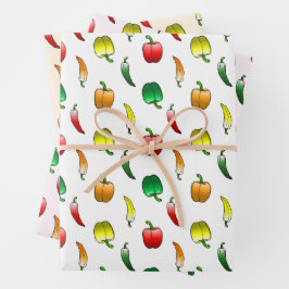 Hoja De Papel De Regalo Pimientos y Pimientos Dulces Largos
