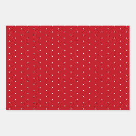 Hoja De Papel De Regalo Pin Polka Dots Red, White Y Black