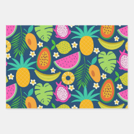 Hoja De Papel De Regalo Piña tropical Frutas de la sandía de plátano