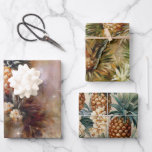 Hoja De Papel De Regalo Pineapples Tropicales Esparcen Ducha Bridal<br><div class="desc">Chispa de piña tropical boda chispeante ducha de novia cumpleaños</div>