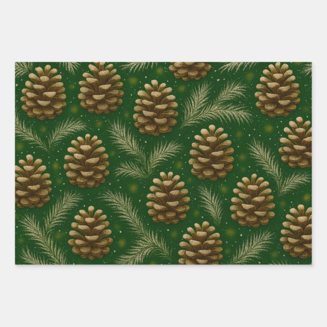 Hoja De Papel De Regalo Pinecone & pine needle (Anverso)