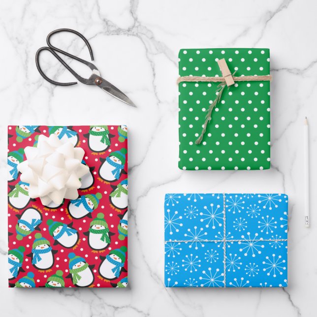 Hoja De Papel De Regalo Pingüino (Anverso)