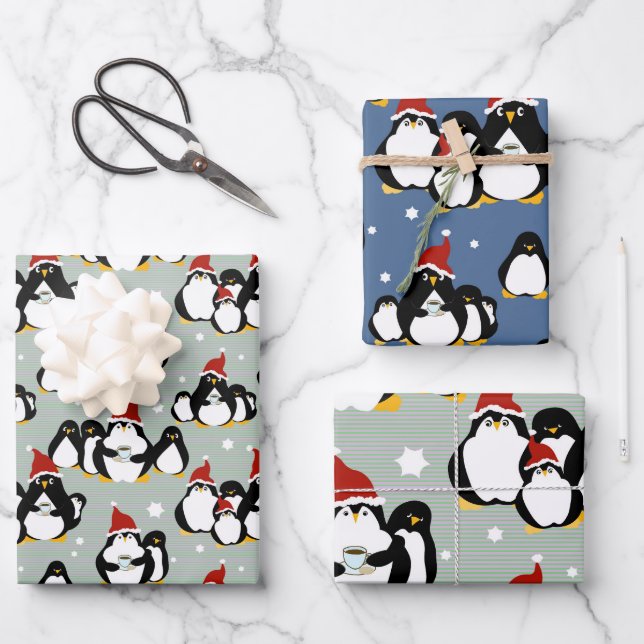 Hoja De Papel De Regalo Pingüino (Anverso)