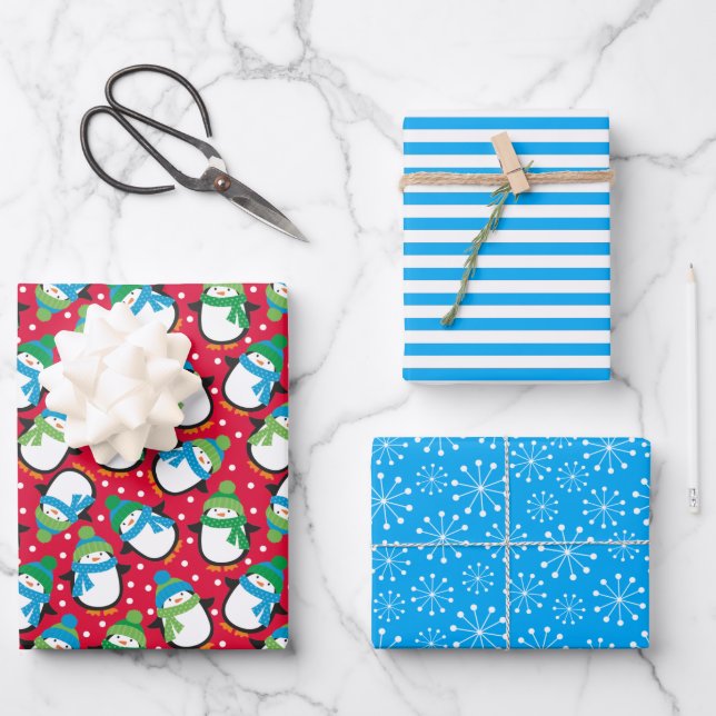 Hoja De Papel De Regalo Pingüino (Anverso)