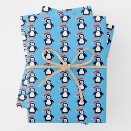 Hoja De Papel De Regalo Pingüinos Clásicos de Invierno