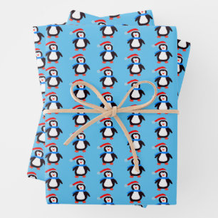 Hoja De Papel De Regalo Pingüinos Clásicos de Invierno