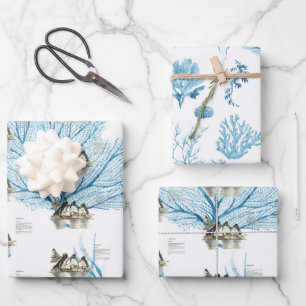 Hoja De Papel De Regalo Pingüinos Galápagos Pintados A Mano