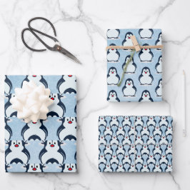 Hoja De Papel De Regalo Pingüinos Snowowden Design Wraping Paper Set